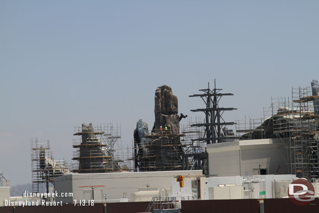 The first spires to rise up are slowly being revealed as scaffolding and support steel toothpicks are being removed.