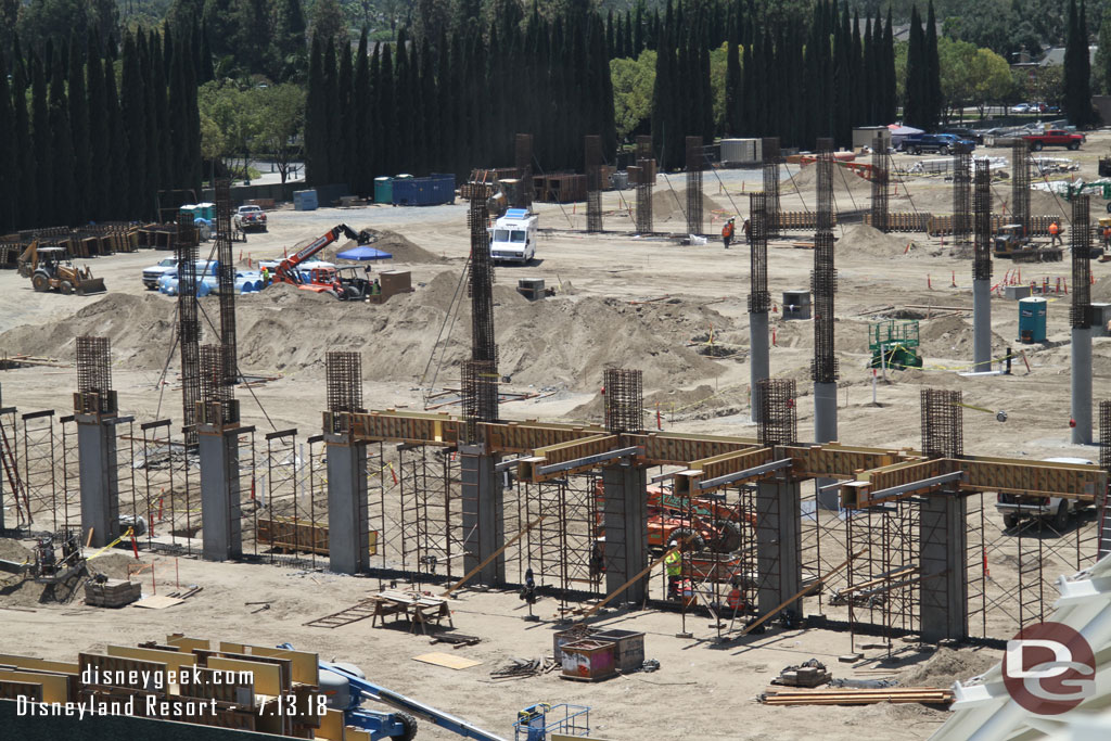 More forms for the second story are taking shape and support scaffolding being installed.  If this follows the format of the current garage this will be for the walkway.