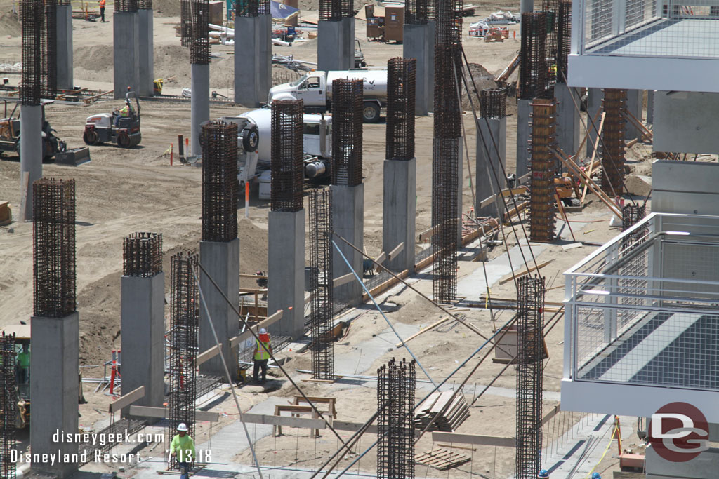 A closer look.  The columns on the left are the edge of the garage.  The smaller ones on the right will be to support the ramps.