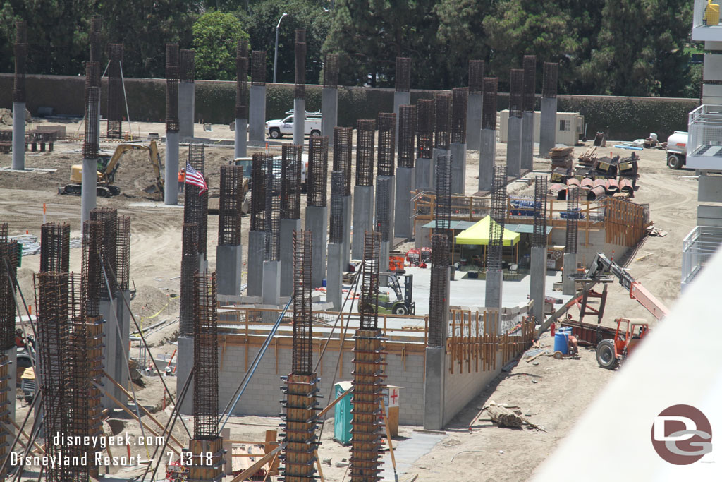 A closer look at the ramps that already started on the far side.  Concrete has been poured and guessing supports for forms will start to be installed soon.