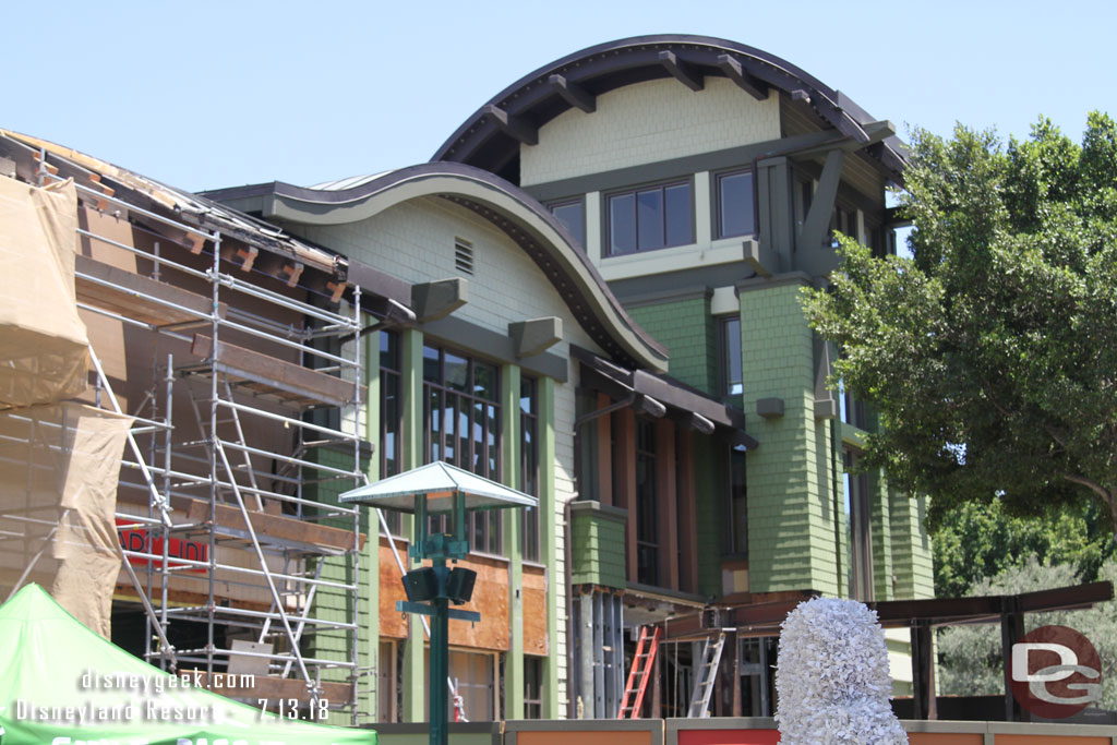 Scaffolding up around part of Naples as the project continues along.