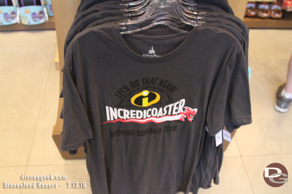 Incredicoaster shirts in World of Disney.  