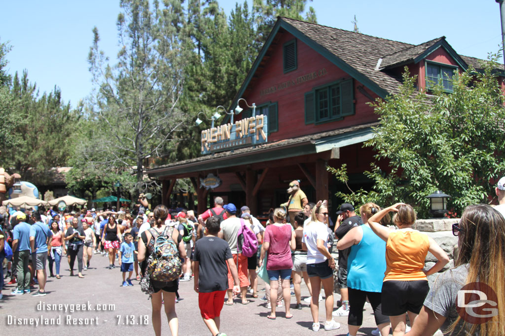 The FastPass Return for Grizzly River Run was backed up again.