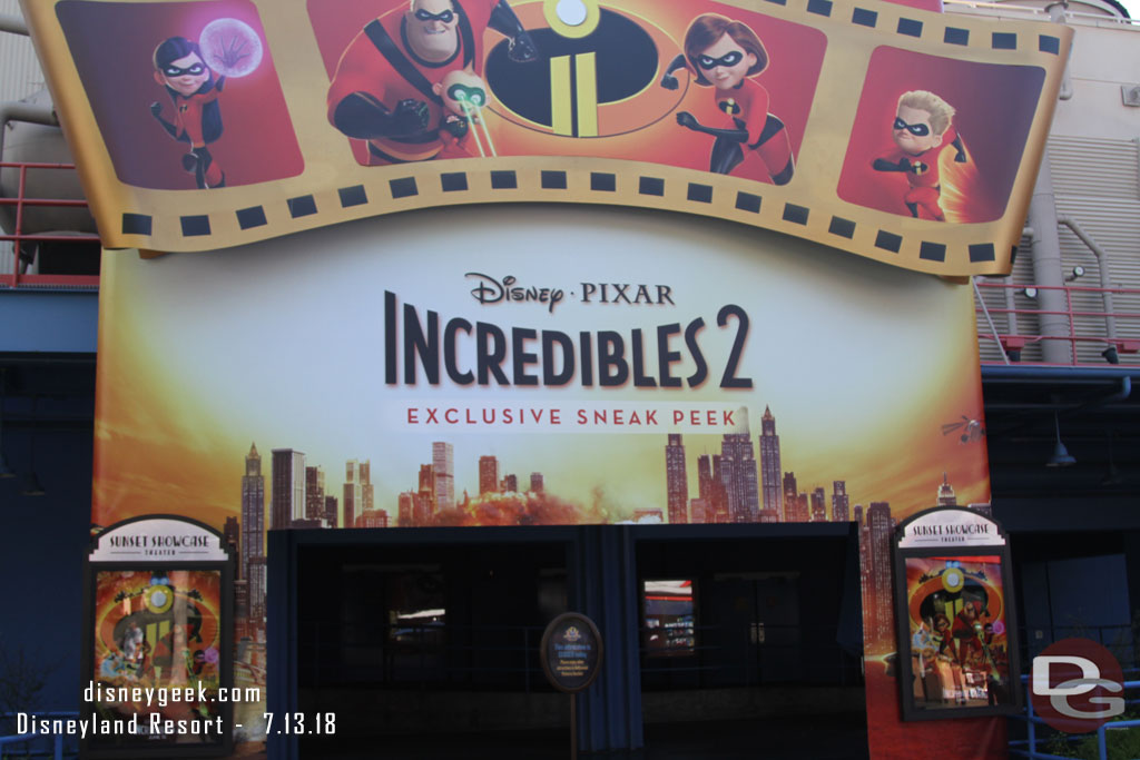 The Incredibles Preview has ended but the short films have yet to return.