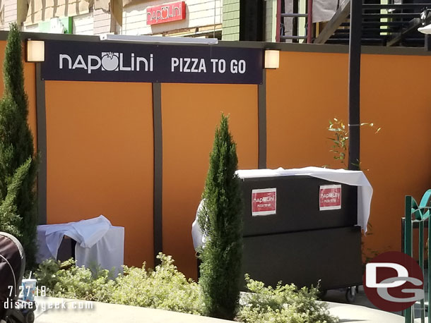 A kiosk set up to order pizza to go since Napolini is closed.  Looks like this is only in use in the evening.