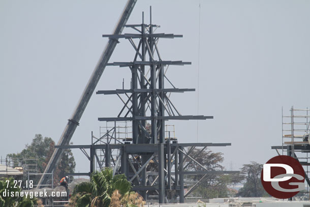 A closer look at the steel support structure for a new formation.