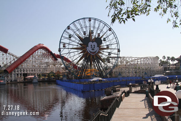 The two World of Color platforms are still raised as the renovation/repair work continues.