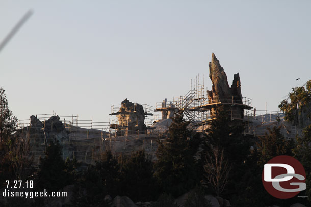 A check of the Star Wars: Galaxy's Edge work from Critter Country as the sun was setting.