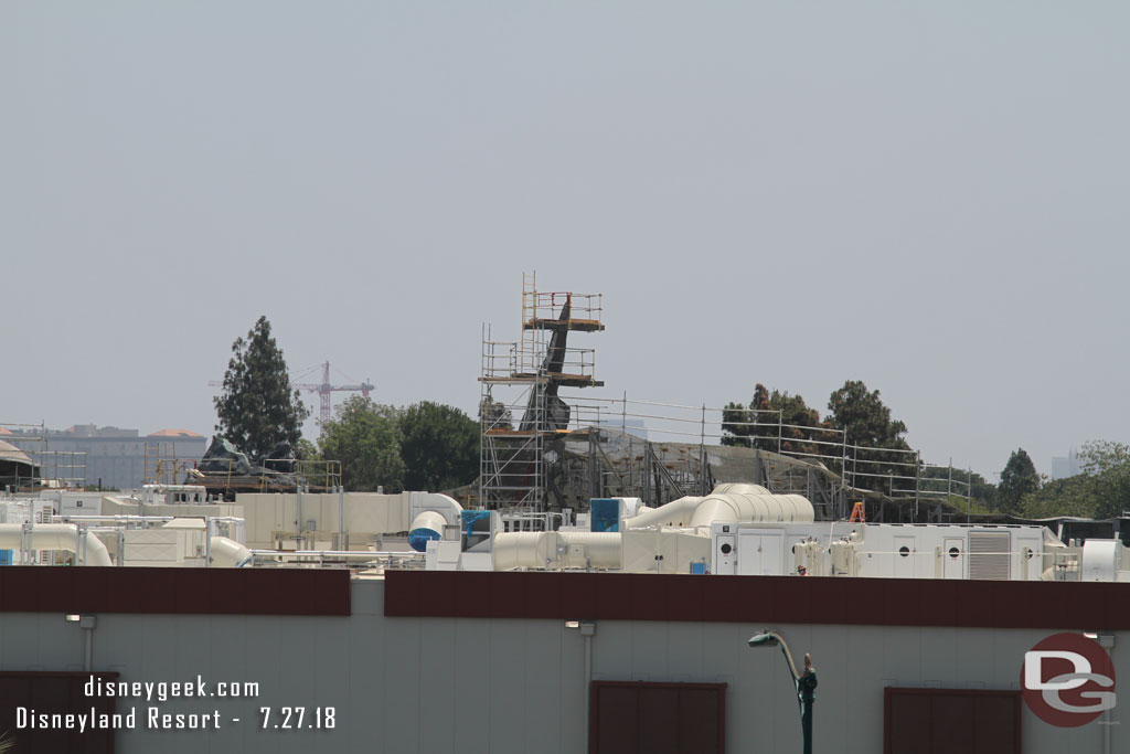 A new rock formation taking shape.  The wire mesh has been installed to form the shape.