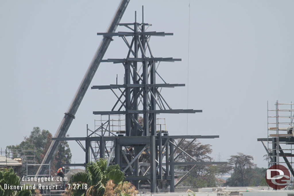 A closer look at the steel support structure for a new formation.