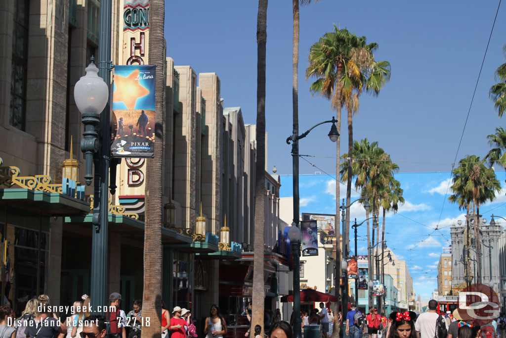 Hollywood Blvd Banners have been replaced and now feature Pixar Short films.