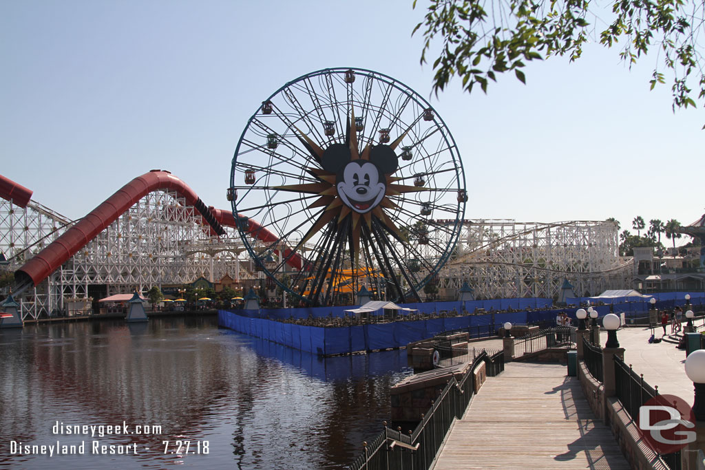 The two World of Color platforms are still raised as the renovation/repair work continues.