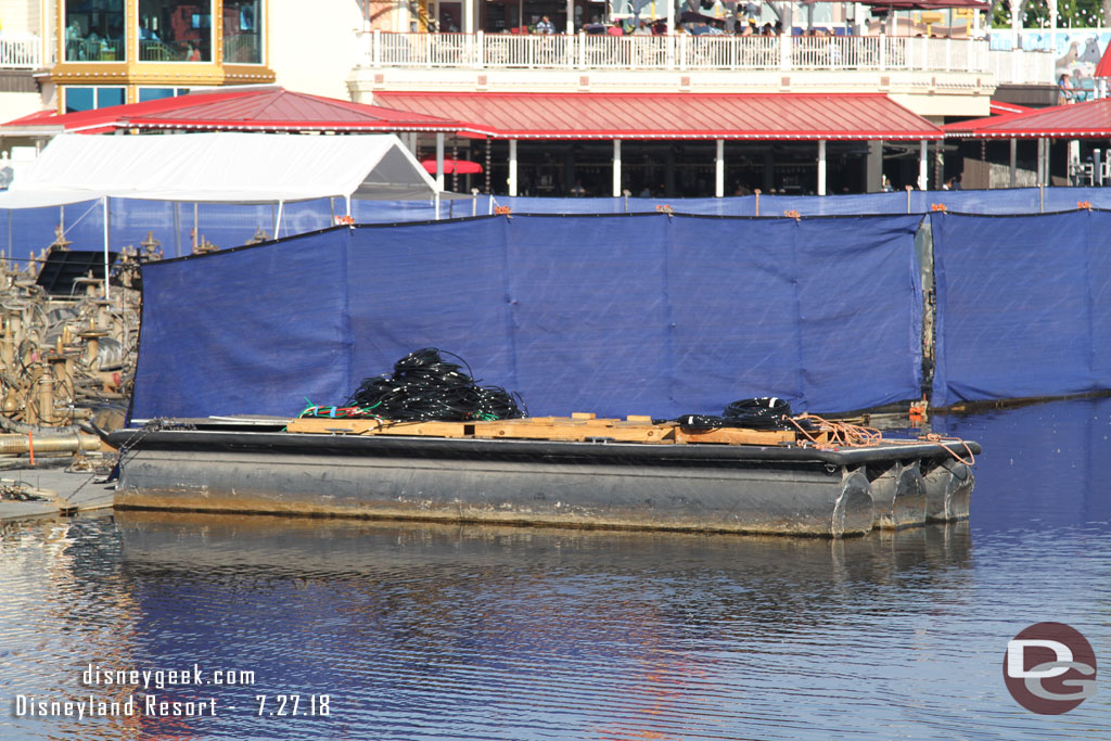 Supplies waiting to be installed on the World of Color platforms.