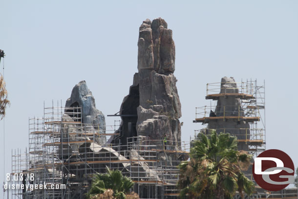 A look at the first peaks to rise up.  More scaffolding is removed and vegetation is now on the formations.