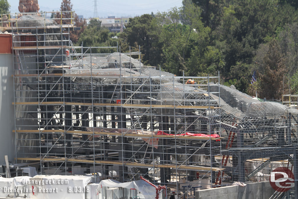 A closer look at the rock formation that is awaiting concrete.