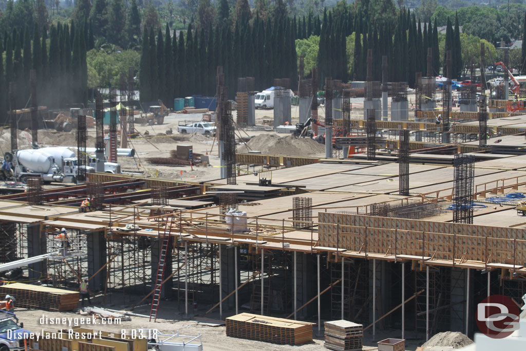 The decking for the 2nd floor of the structure has extended across more sections now.