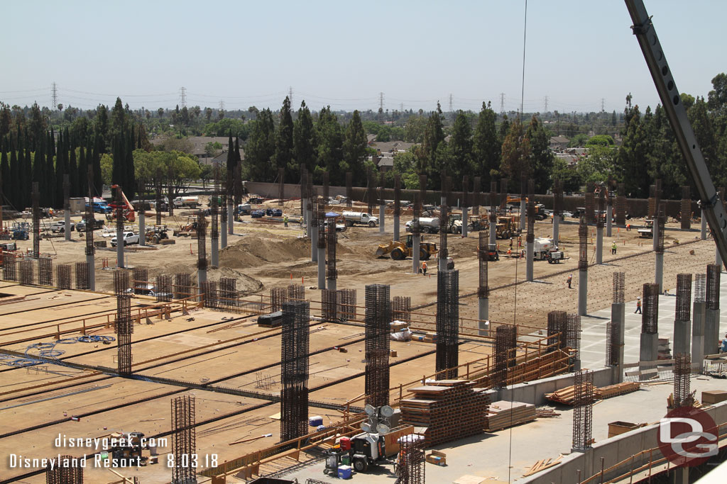 Looking across the site they are pouring and preparing to pour more of the ground level.