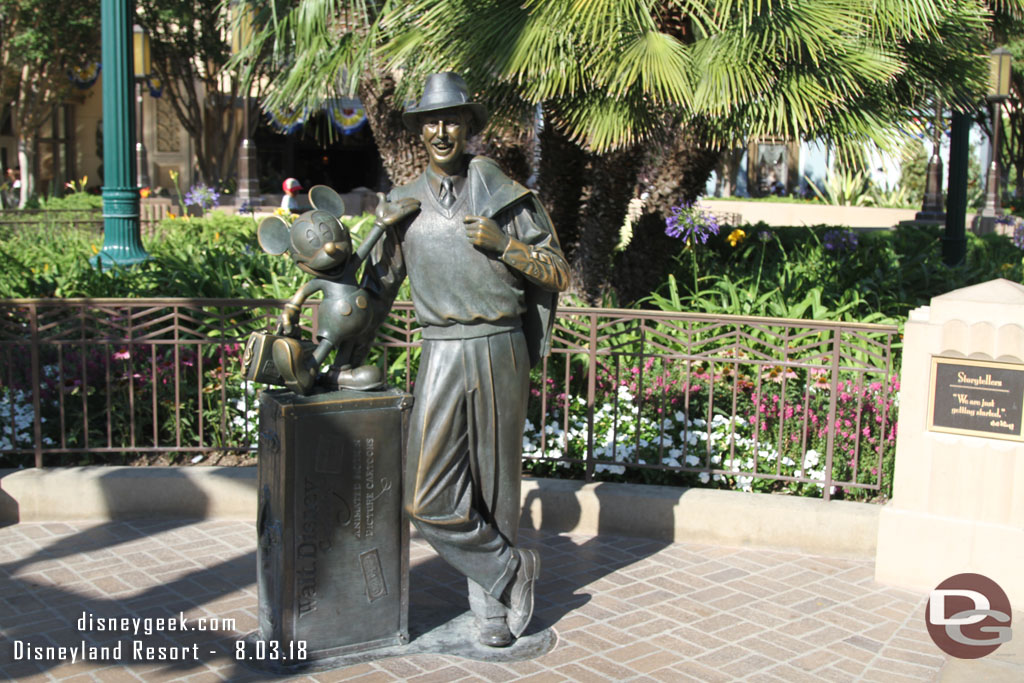 Walt and Mickey Storytellers statue.  Random trivia time... the same statue can be found at two other Disney parks, do you know (without Google.. hint if you are a regular reader of this site you saw them in trip reports earlier this year - answer on the next page).