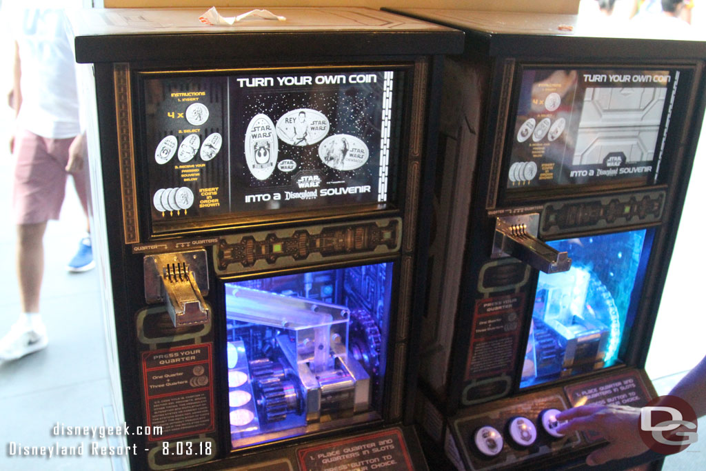 Two pressed coin machines in Star Traders