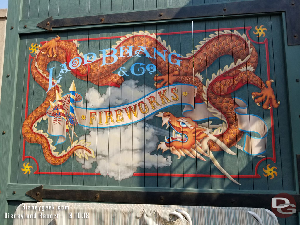 The Load Bhang & Co Fireworks sign repainting continues.  