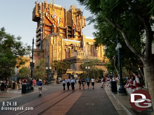 This was different.. cast members taped off a small square in the street.  Then when guests stepped in it they cheered from the sidewalk.