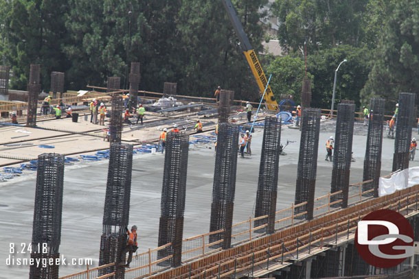 A closer look at the fresh concrete pour on the 2nd floor.