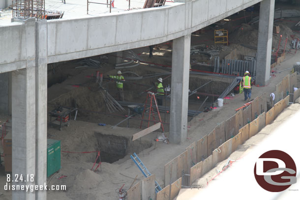 Looks like utility work going on underneath the first ramp and along the structure.