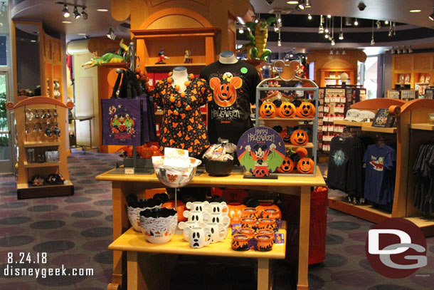 The Fantasia shop near the lobby has Halloween merchandise front and center.