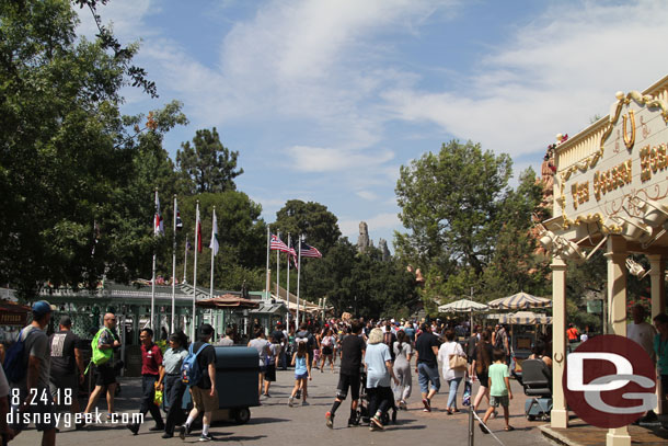 Black Spire Outpost rising beyond Frontierland.