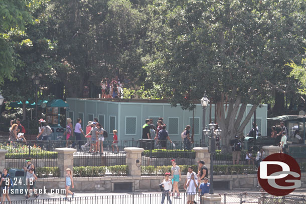 Renovation work continues on the planter in New Orleans Square. Assuming it will be shrunk or removed for better traffic flow.