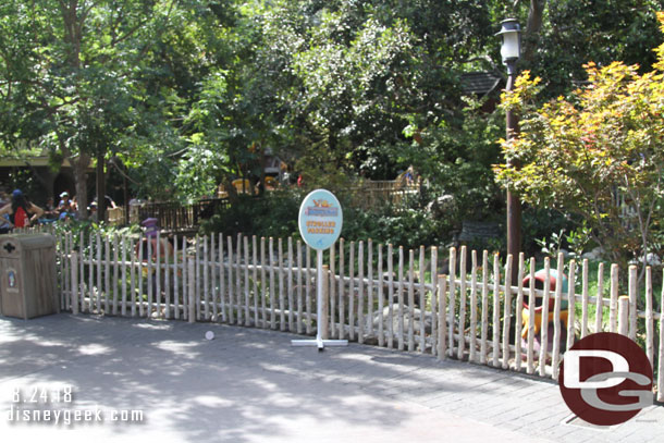 Stroller parking.. seems the best way to get strollers out of an area is to put up a stroller parking sign...  they are all parked further up the walkway where there are no signs.