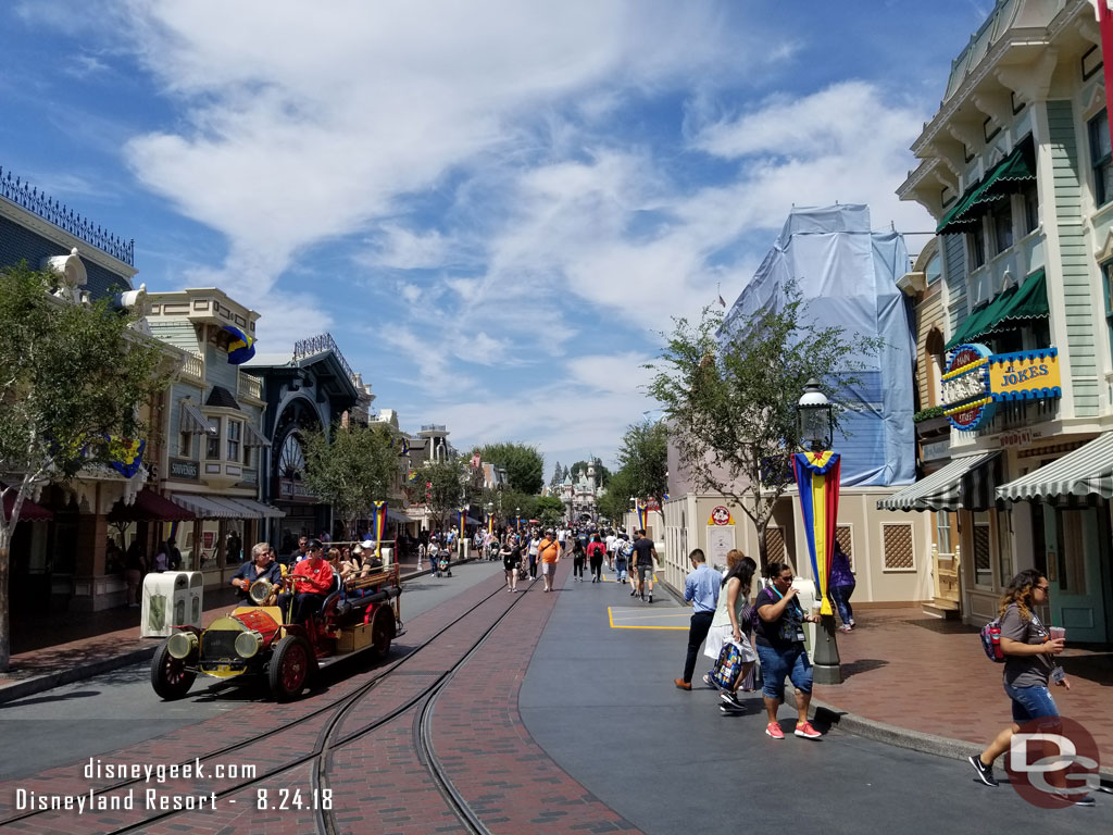 Main Street USA this afternoon.  Renovation work on several of the exteriors on the east side of the street.