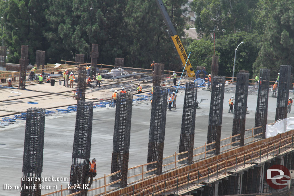 A closer look at the fresh concrete pour on the 2nd floor.