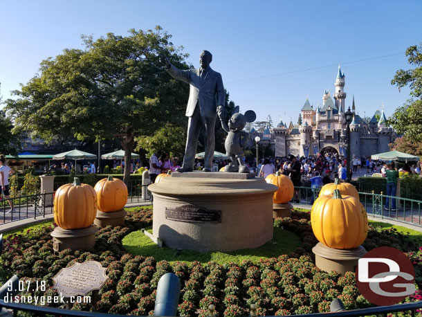 The partners statue is surrounded by pumpkins as usual.