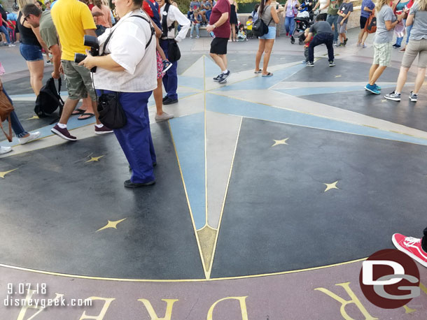 The compass in front of Sleeping Beauty Castle has been renovated recently.  Too many guests for a good picture.