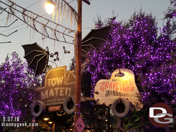 Mater's Graveyard JamBooree entrance as the sun set.