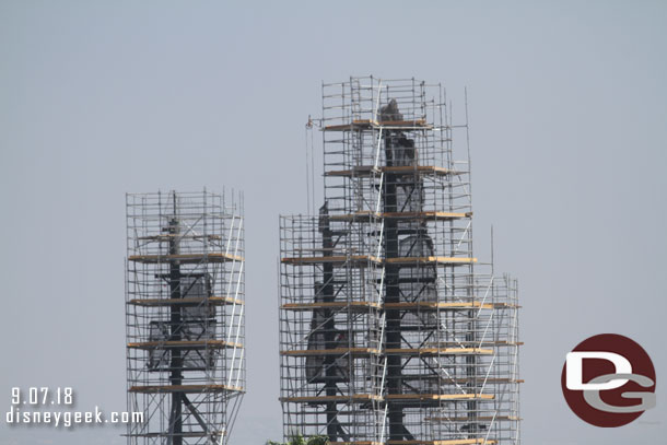 A closer look at the background spires.