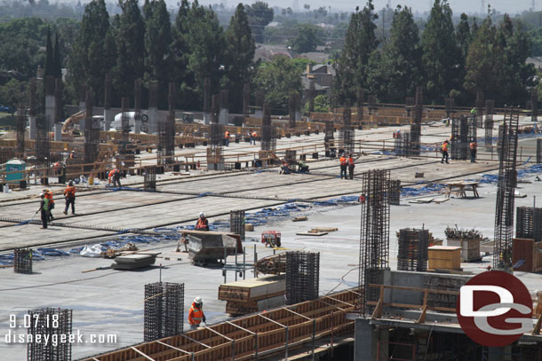 Here you can see the first section of the third floor was poured and preparations for the next section.