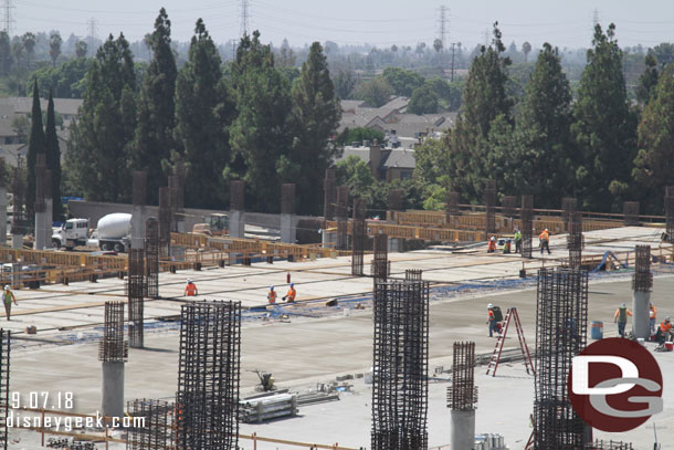 The back half of the garage is having the second floor poured and taking shape.