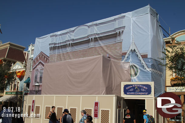 Facade renovation work continues on the east side of Main Street.