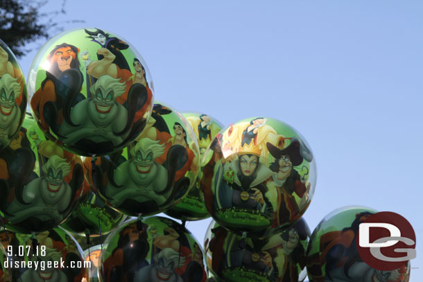 New Villain balloons for sale on Main Street USA