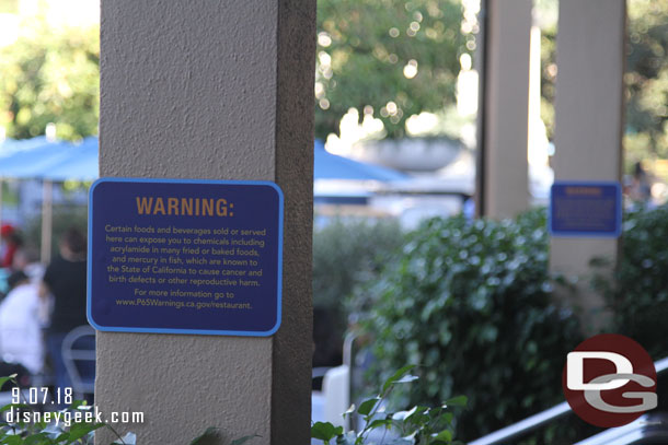 More warnings at the Tomorrowland Terrace