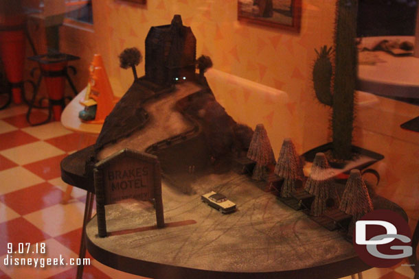 The Brakes Motel model in the Cozy Cone lobby.