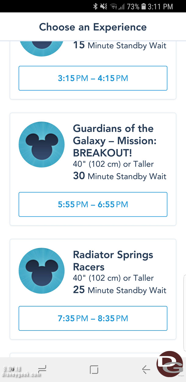 Thought this was interesting.. at 3:11pm the wait times and FastPass return times were very light.