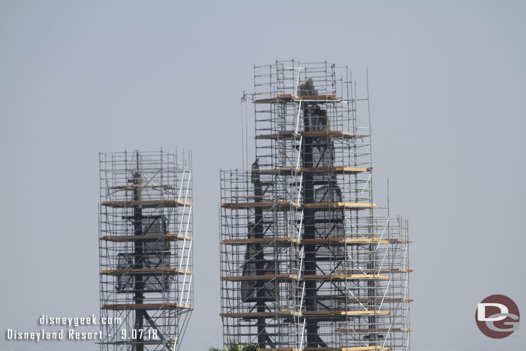 A closer look at the background spires.