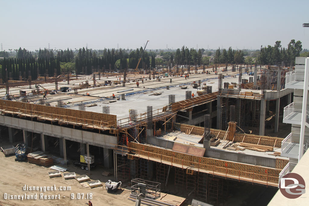 The 2nd floor connection is poured and the first sections of the 3rd floor of the garage are.