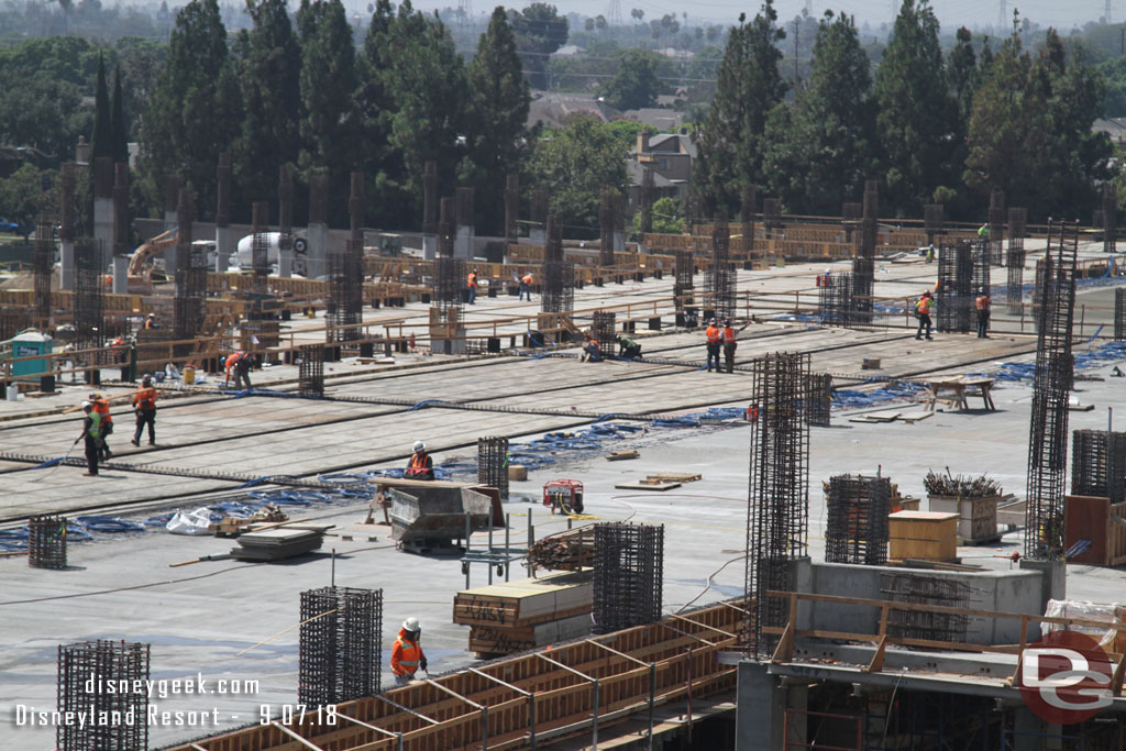 Here you can see the first section of the third floor was poured and preparations for the next section.