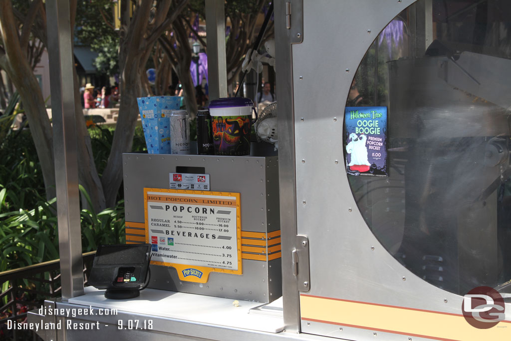 Oogie Boogie Popcorn buckets have returned. No waits this year.