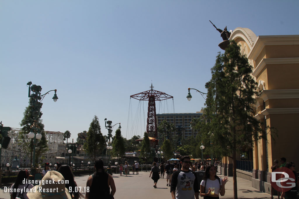 The rest of the large trees along the parade route have now been replaced with smaller ones.