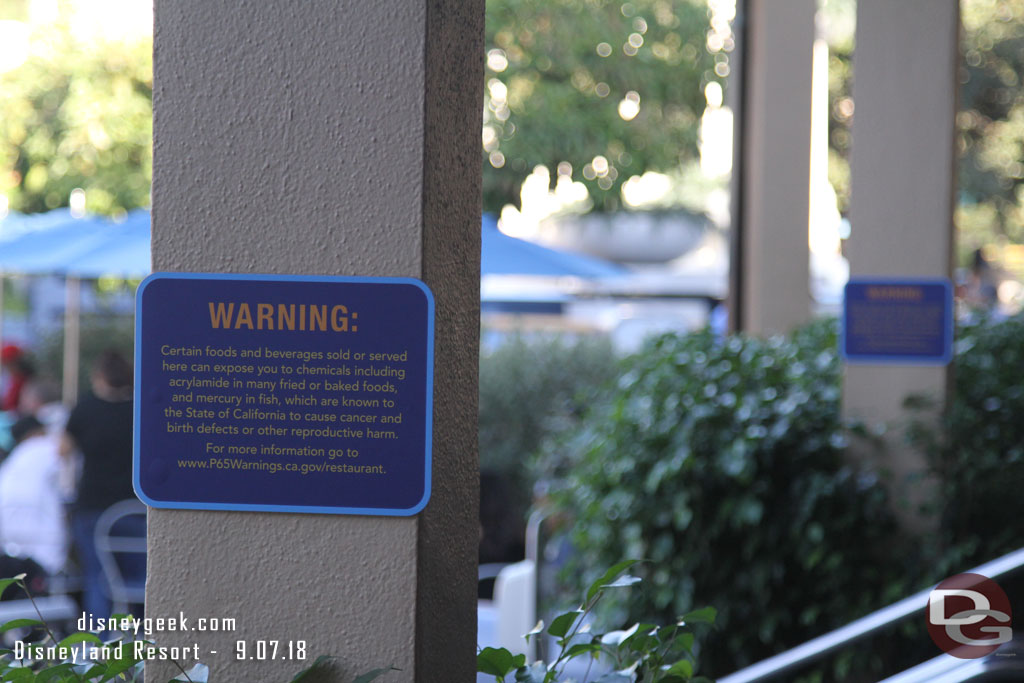 More warnings at the Tomorrowland Terrace